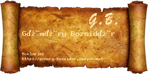 Gömöry Bozsidár névjegykártya